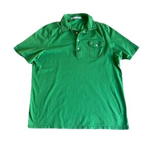 Criquet Shirt Mens XXL Green 100% Pima Cotton Golf Polo Pocket Casual Preppy